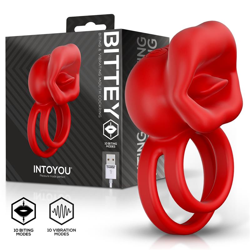 Bittey Penis Ring With Vibration And Biting