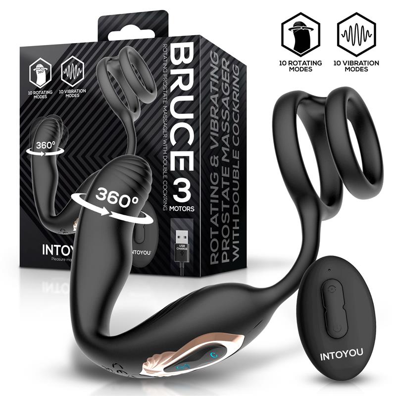 Intoyou Bruce Prostate Massager 360º With Double Cockring and Vibration