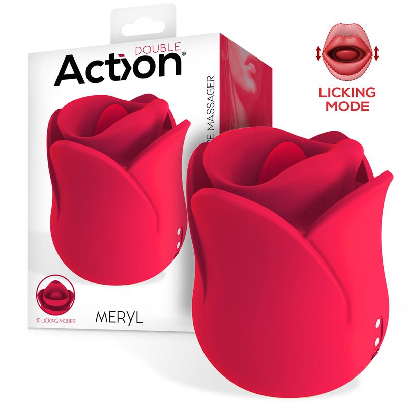 Action Meryl Vibe Stimulator Rose With Tongue