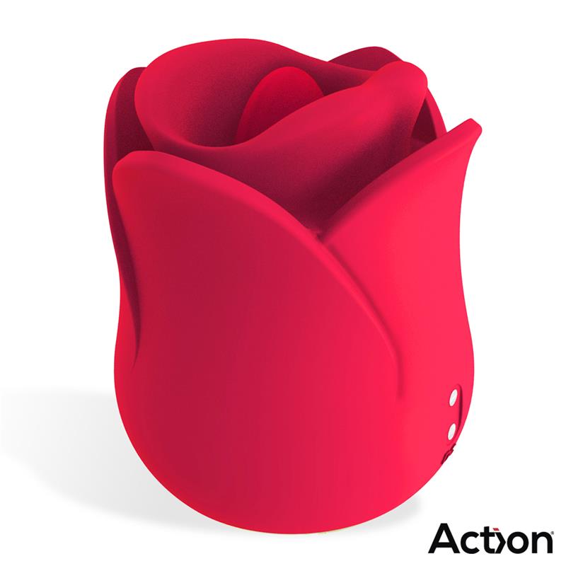 Action Meryl Vibe Stimulator Rose With Tongue