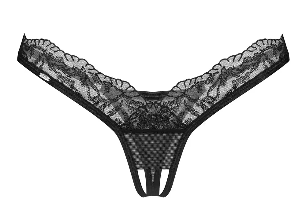 Crotchless Thong Arrowel - Black