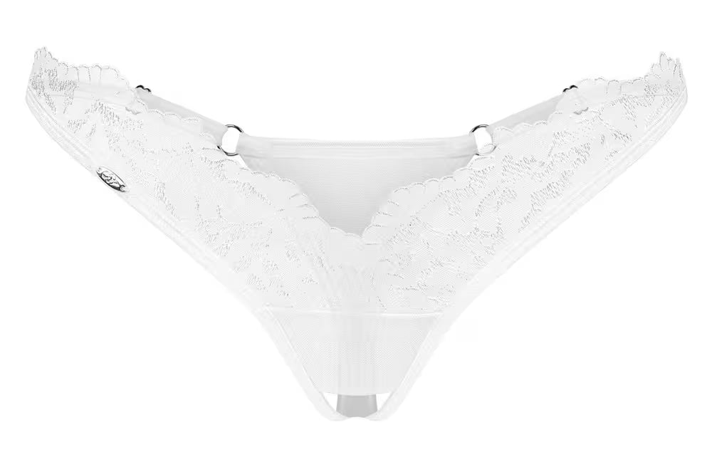 Crotchless Thong Arrowel - White