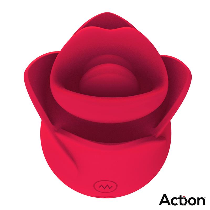 Action Meryl Vibe Stimulator Rose With Tongue