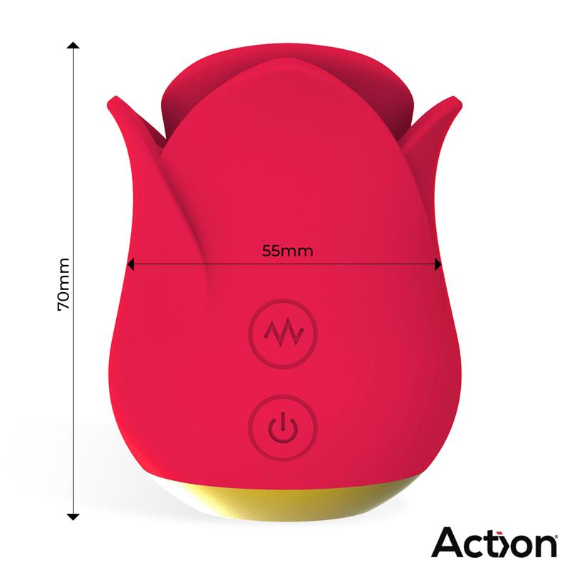 Action Meryl Vibe Stimulator Rose With Tongue