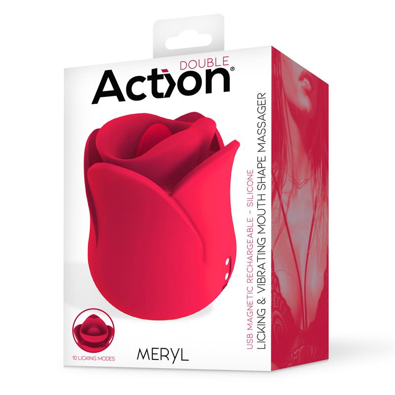 Action Meryl Vibe Stimulator Rose With Tongue