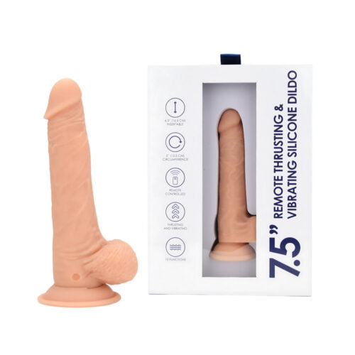 Loving Joy 7.5″ Remote Thrusting & Vibrating Silicone Dildo